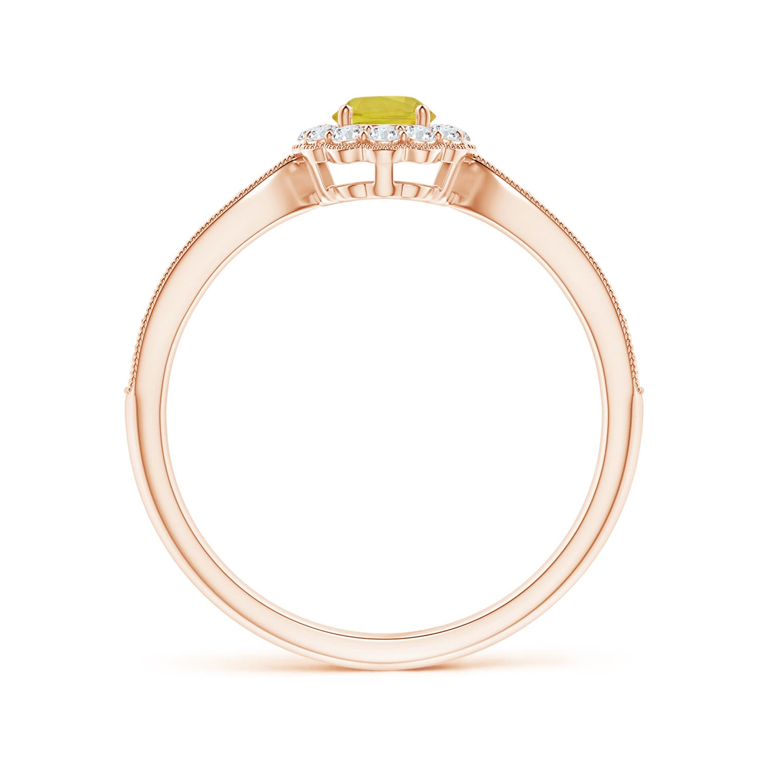 A - Yellow Sapphire / 0.52 CT / 14 KT Rose Gold