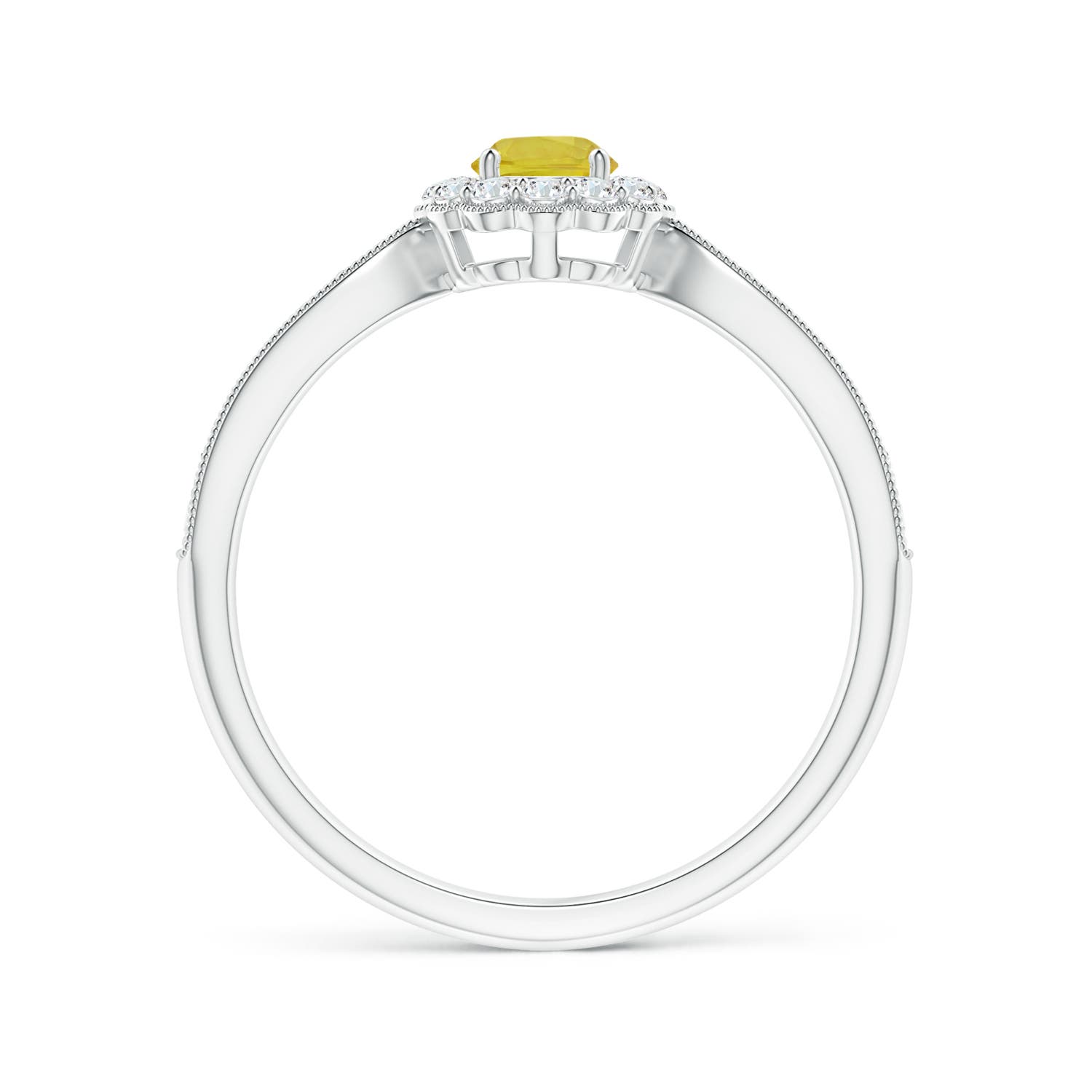 A - Yellow Sapphire / 0.52 CT / 14 KT White Gold