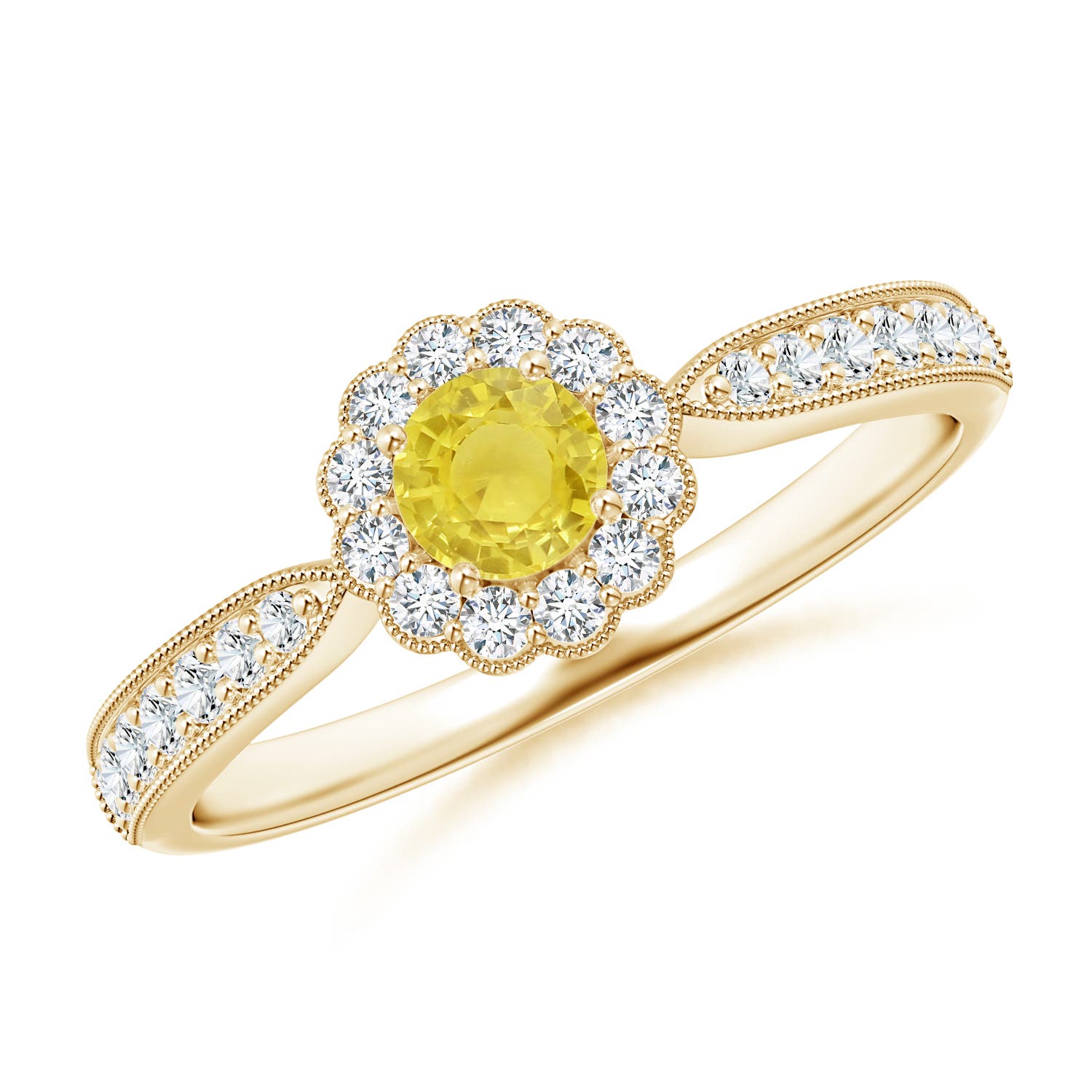 A - Yellow Sapphire / 0.52 CT / 14 KT Yellow Gold