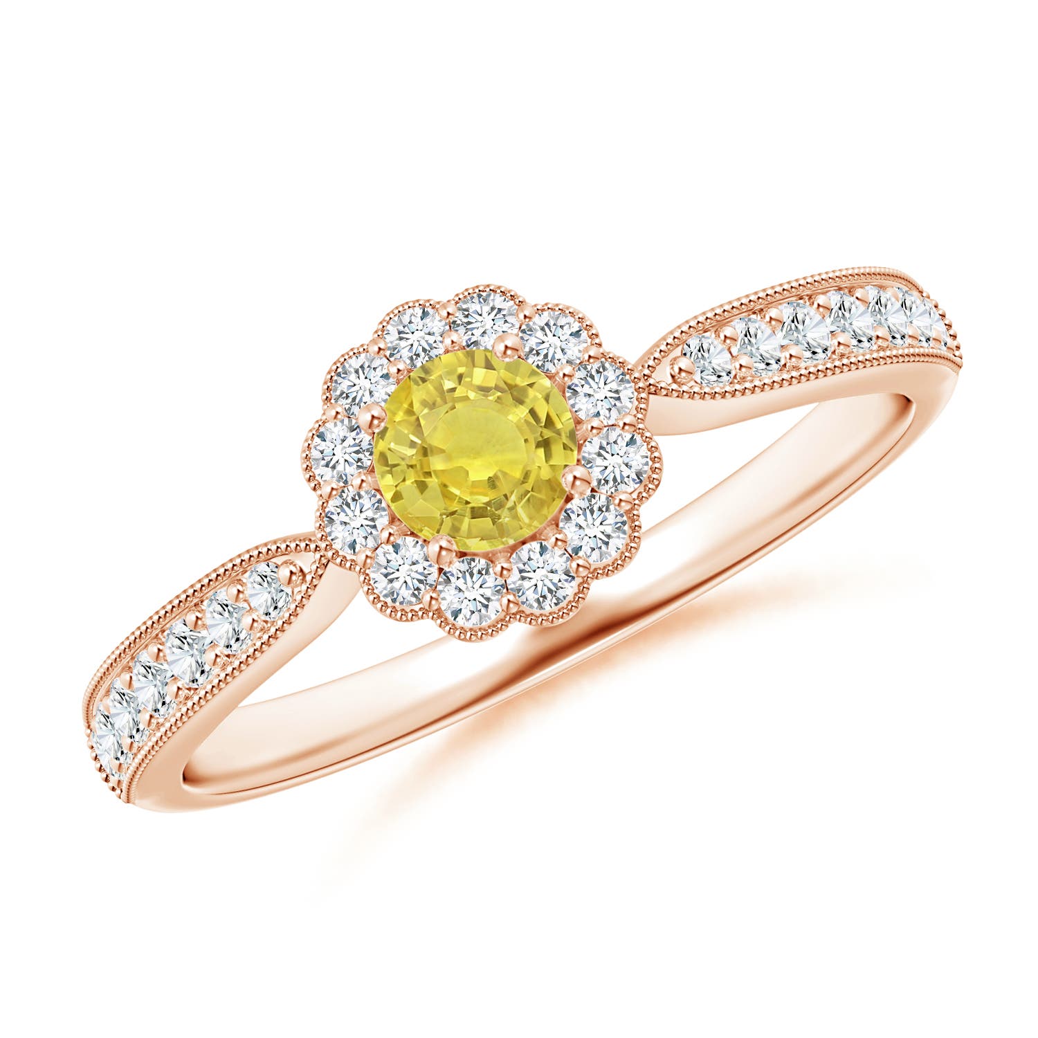 AA - Yellow Sapphire / 0.52 CT / 14 KT Rose Gold