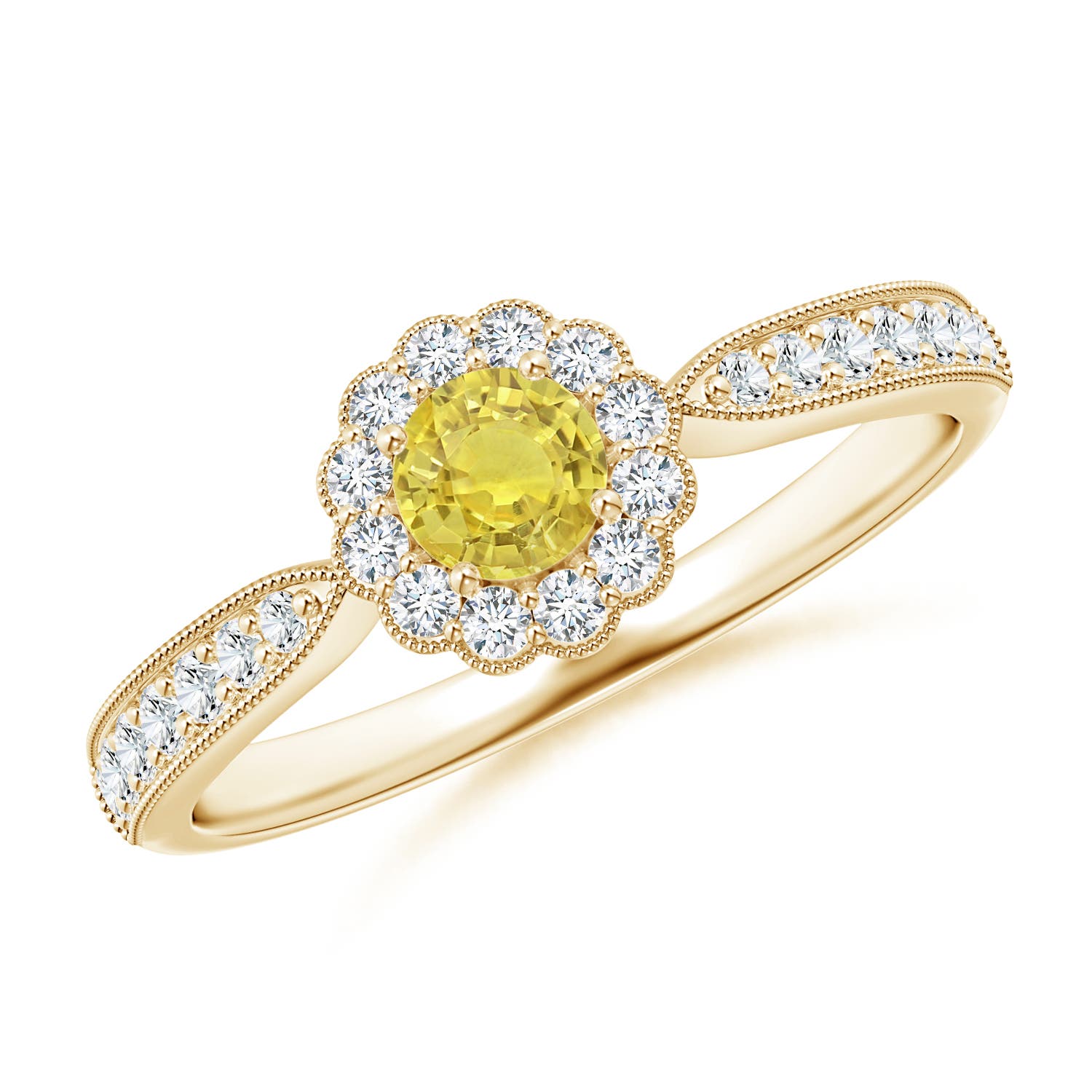 AA - Yellow Sapphire / 0.52 CT / 14 KT Yellow Gold