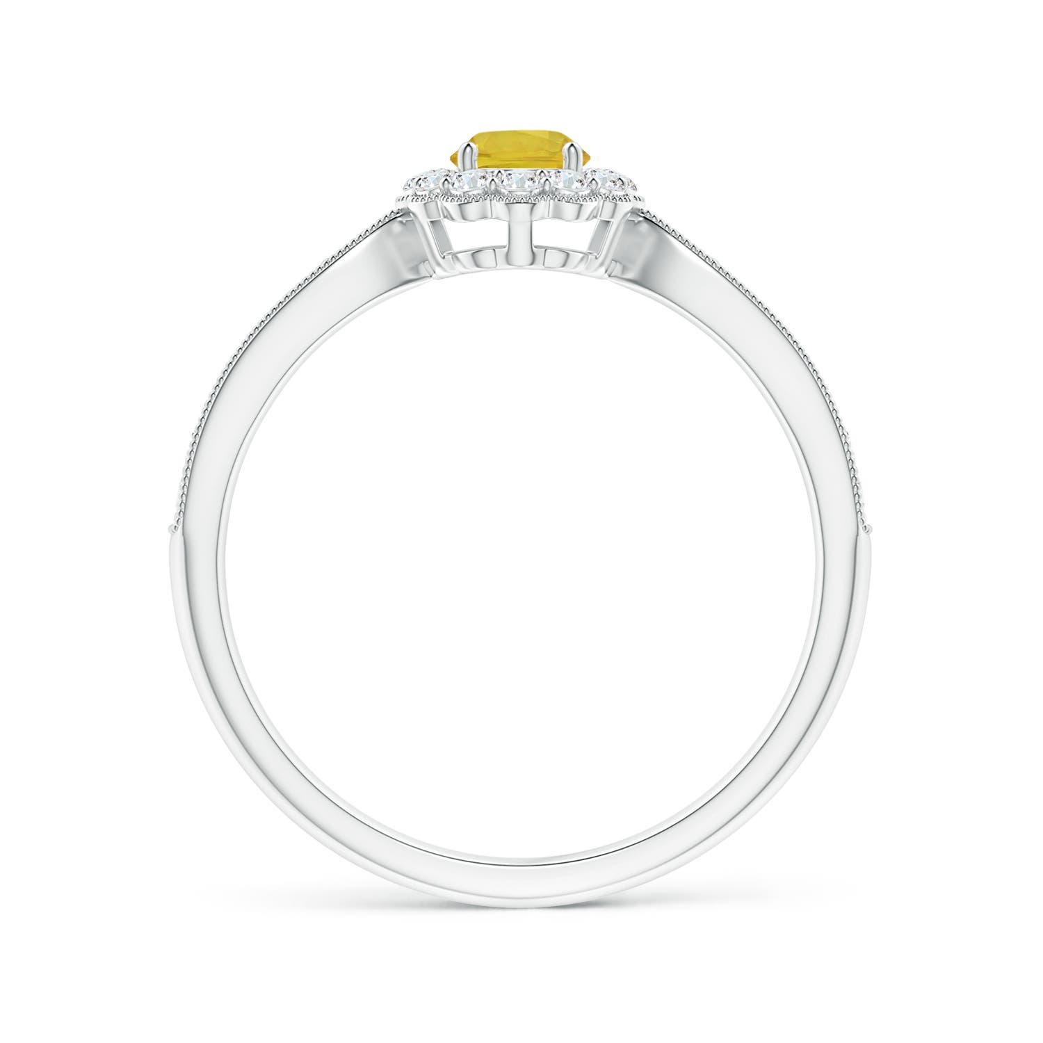 AAA - Yellow Sapphire / 0.52 CT / 14 KT White Gold