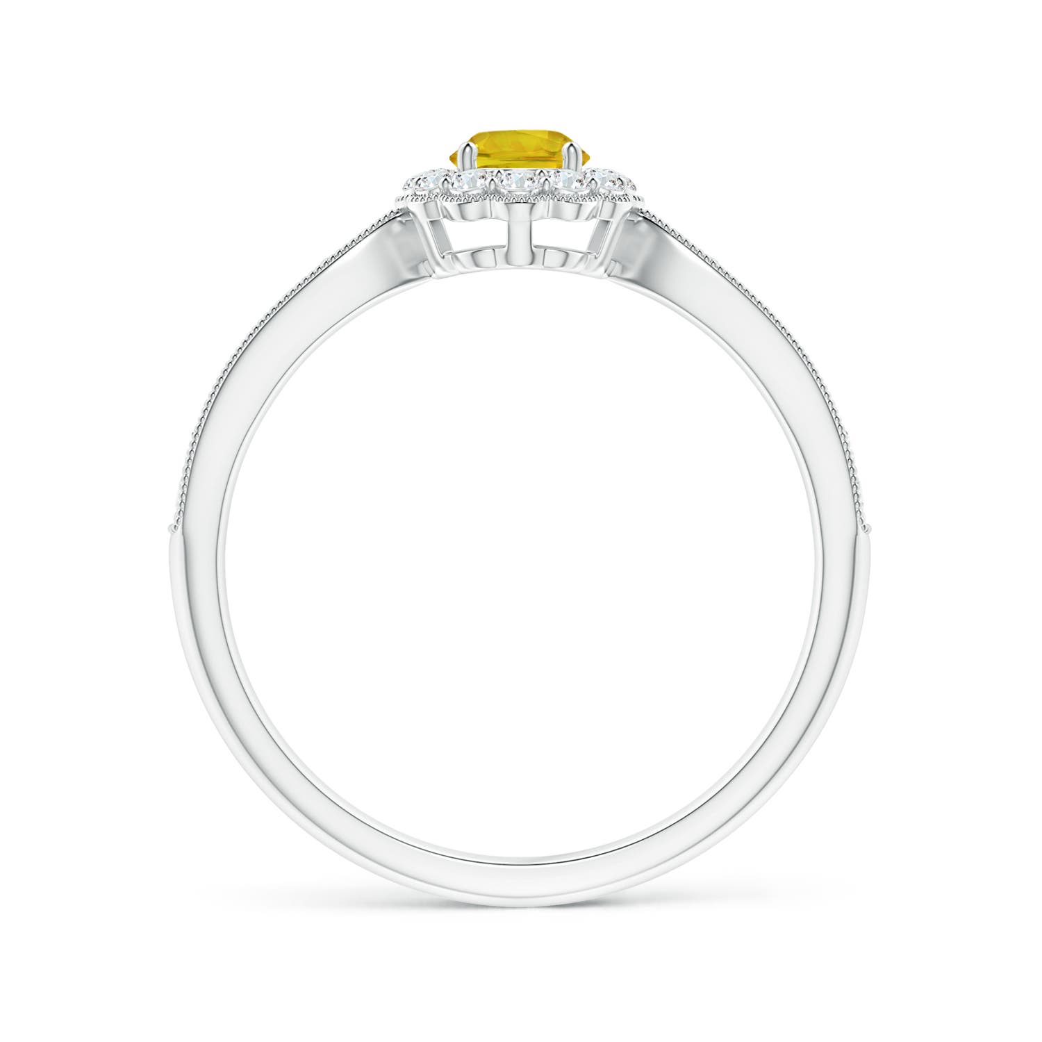 AAAA - Yellow Sapphire / 0.52 CT / 14 KT White Gold