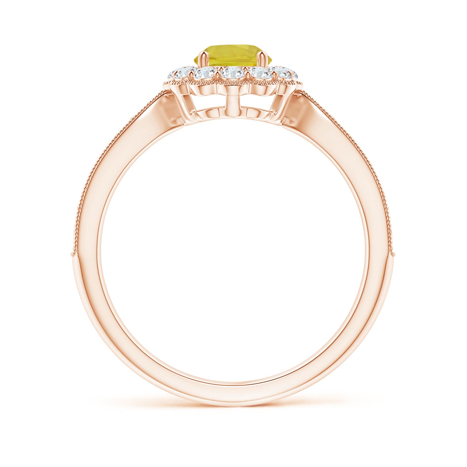 A - Yellow Sapphire / 0.9 CT / 14 KT Rose Gold