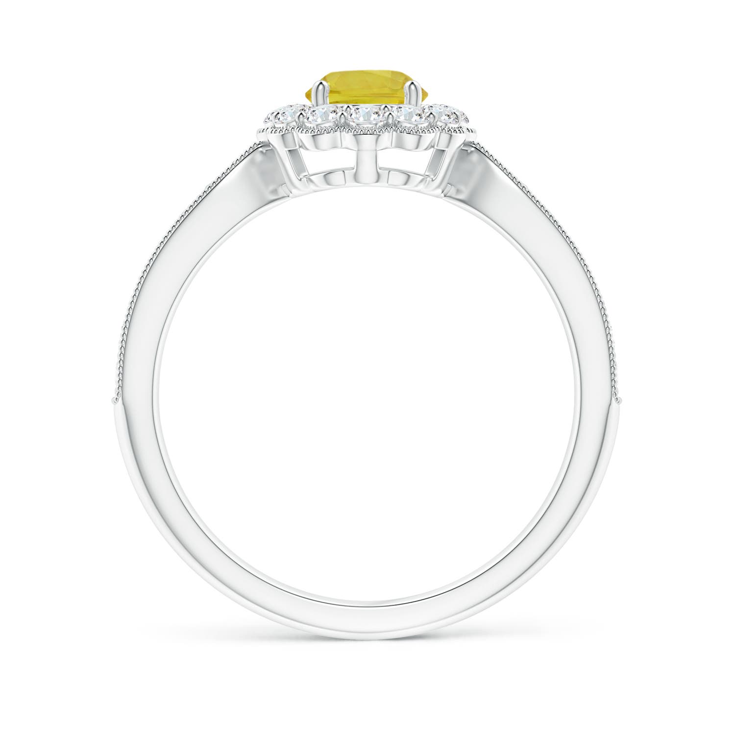 A - Yellow Sapphire / 0.9 CT / 14 KT White Gold