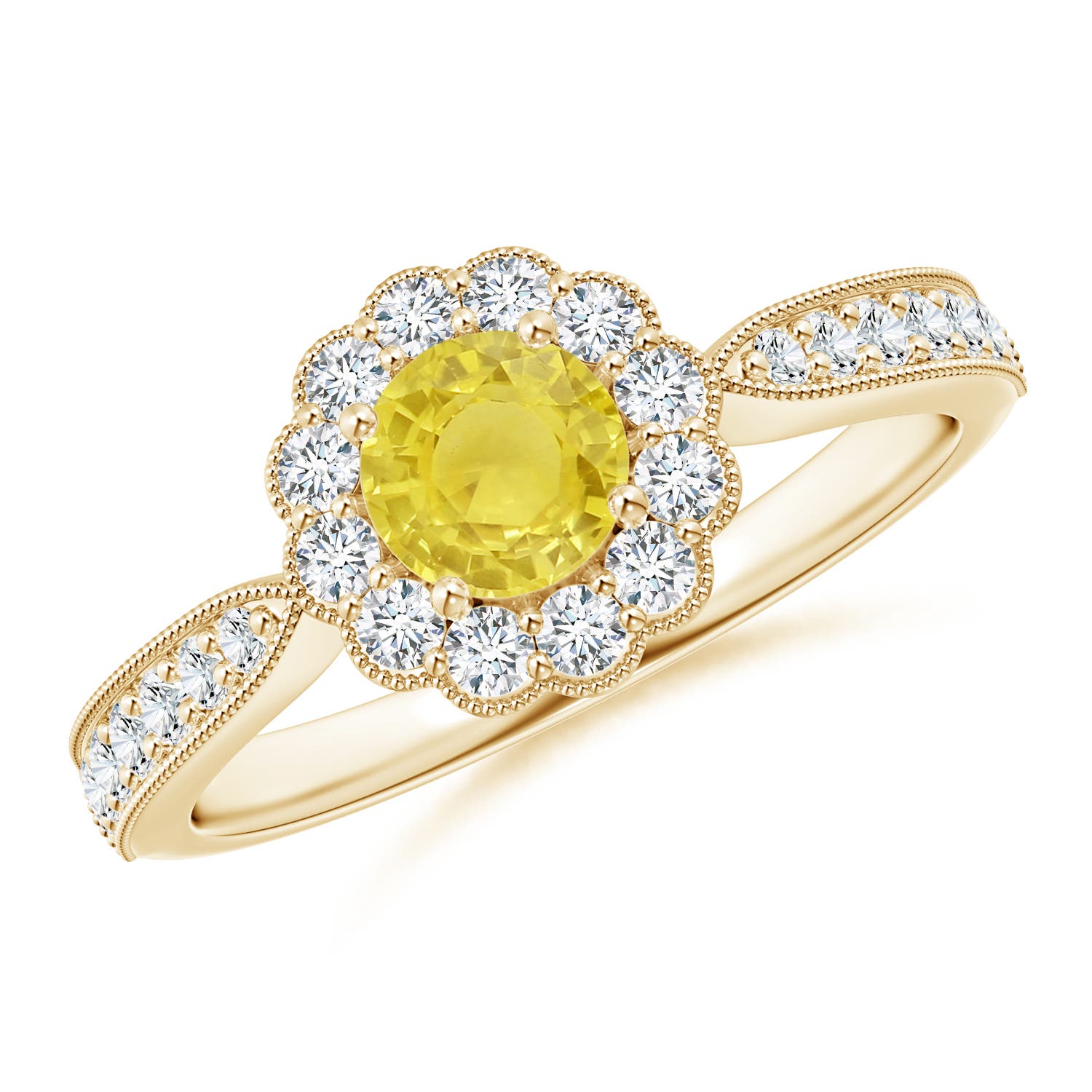 A - Yellow Sapphire / 0.9 CT / 14 KT Yellow Gold