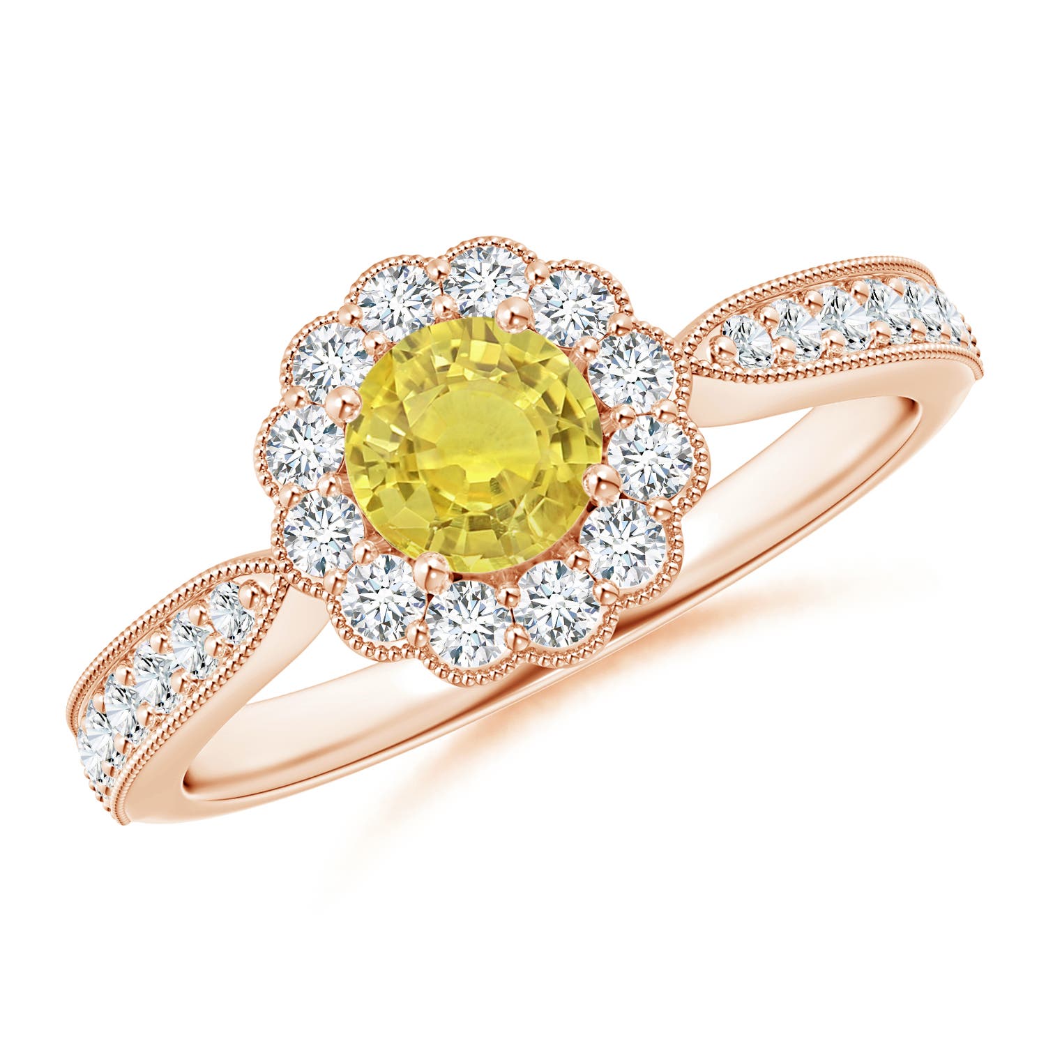 AA - Yellow Sapphire / 0.9 CT / 14 KT Rose Gold