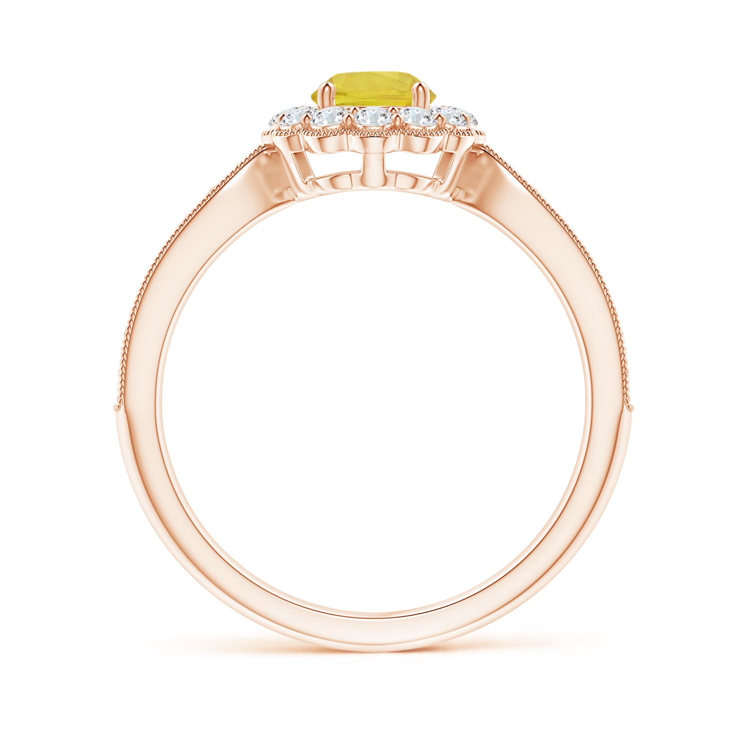 AA - Yellow Sapphire / 0.9 CT / 14 KT Rose Gold