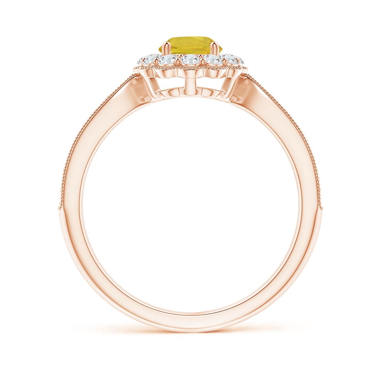 AAA - Yellow Sapphire / 0.9 CT / 14 KT Rose Gold