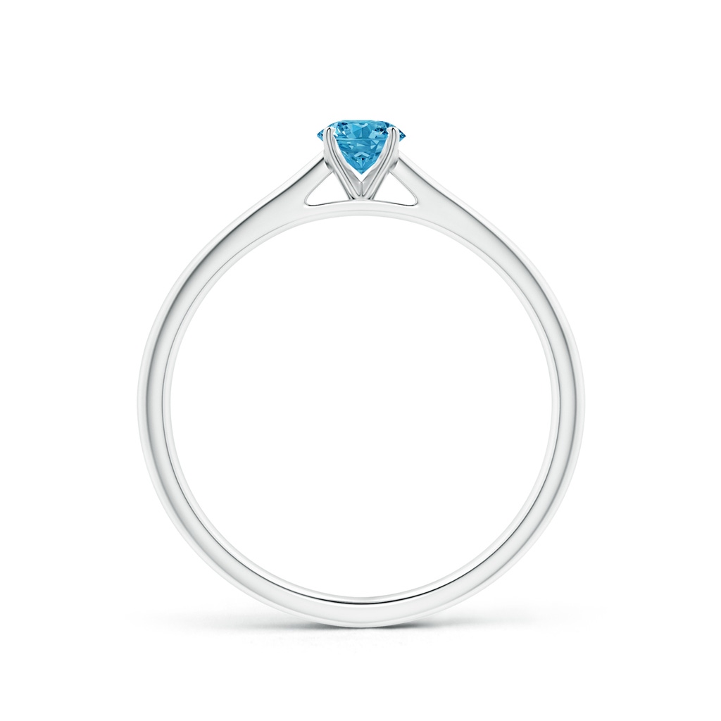 4.1mm AAAA Round Fancy Intense Blue Diamond Tapered Cathedral Solitaire Engagement Ring in P950 Platinum - side 199