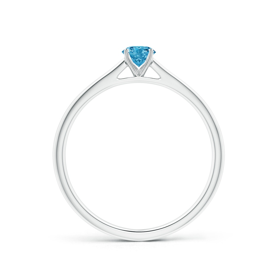 4.1mm AAAA Round Fancy Intense Blue Diamond Tapered Cathedral Solitaire Engagement Ring in P950 Platinum side 199