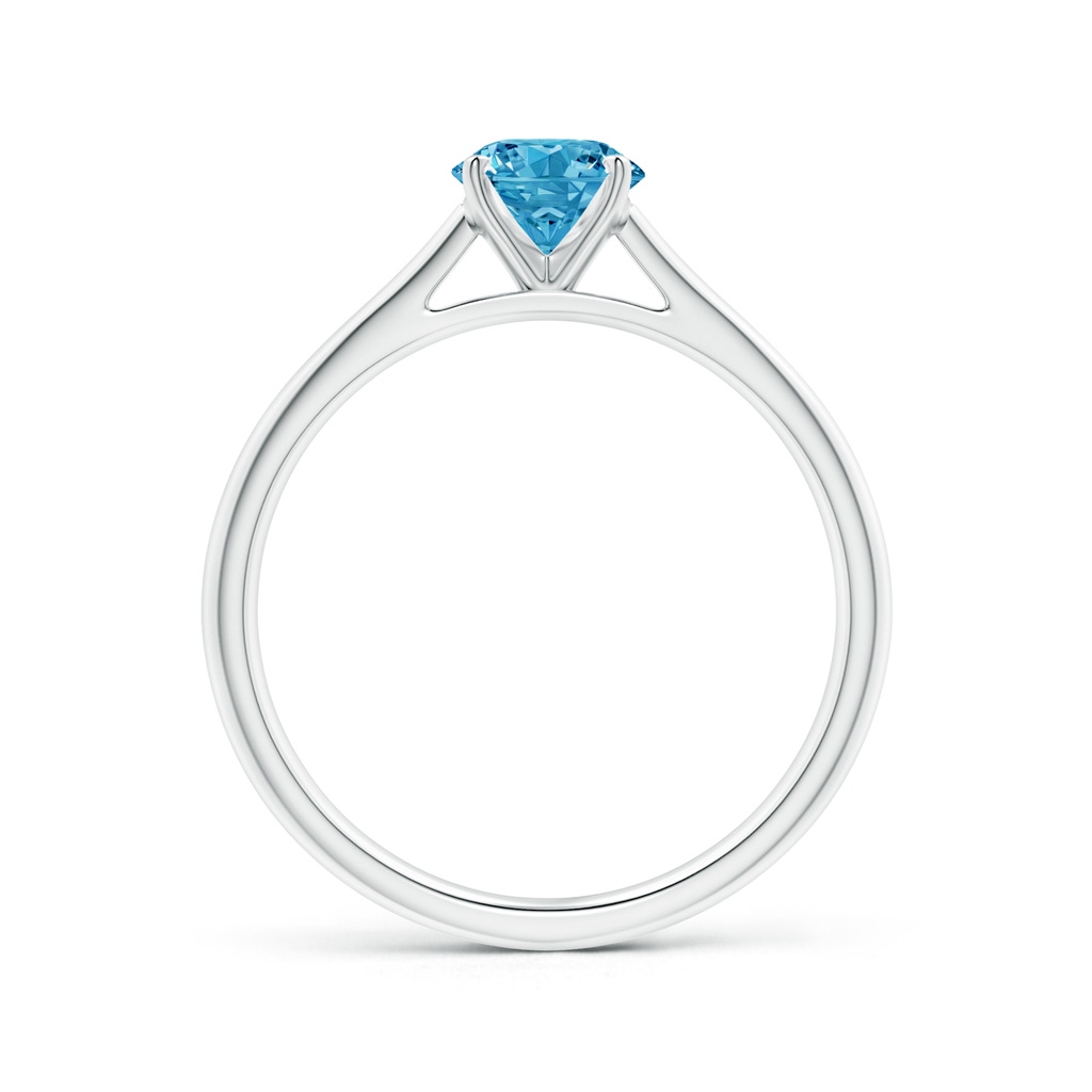 5.9mm AAAA Round Fancy Intense Blue Diamond Tapered Cathedral Solitaire Engagement Ring in White Gold - side 199