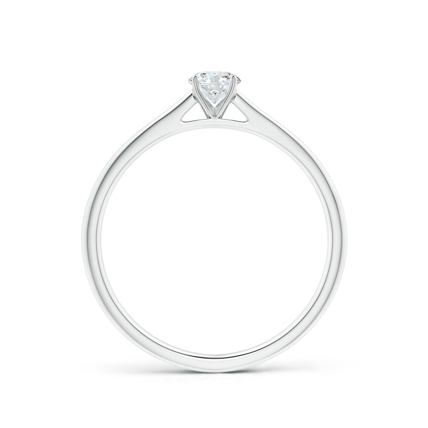 4.1mm GVS2 Round Diamond Tapered Cathedral Solitaire Engagement Ring in P950 Platinum