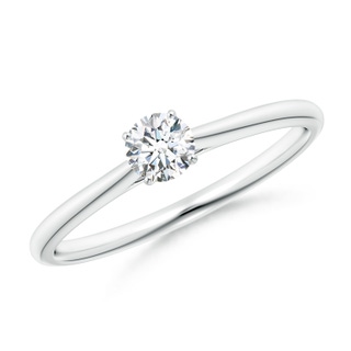 4.1mm GVS2 Round Diamond Tapered Cathedral Solitaire Engagement Ring in White Gold