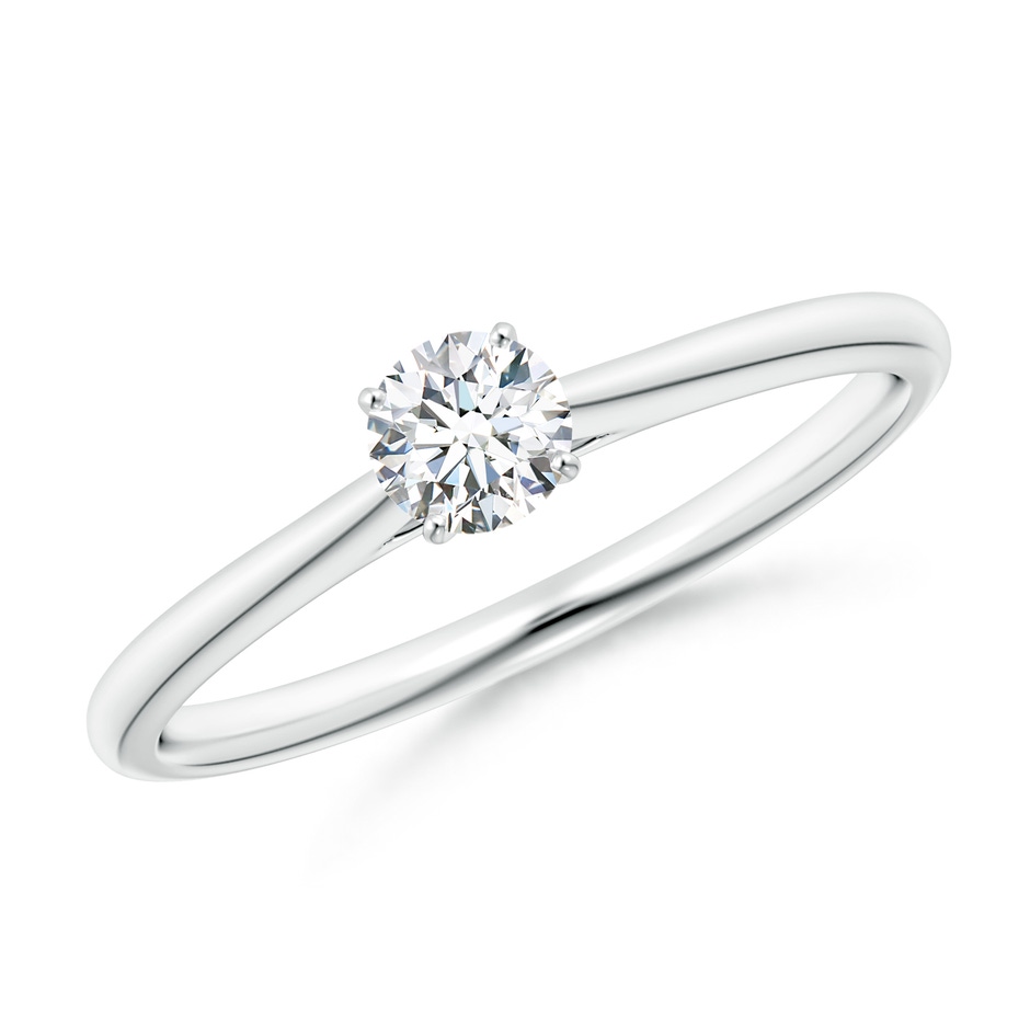 4.1mm GVS2 Round Diamond Tapered Cathedral Solitaire Engagement Ring in White Gold 