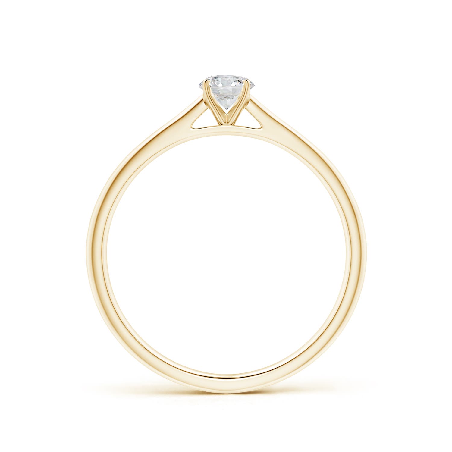 4.1mm HSI2 Round Diamond Tapered Cathedral Solitaire Engagement Ring in Yellow Gold - side 3