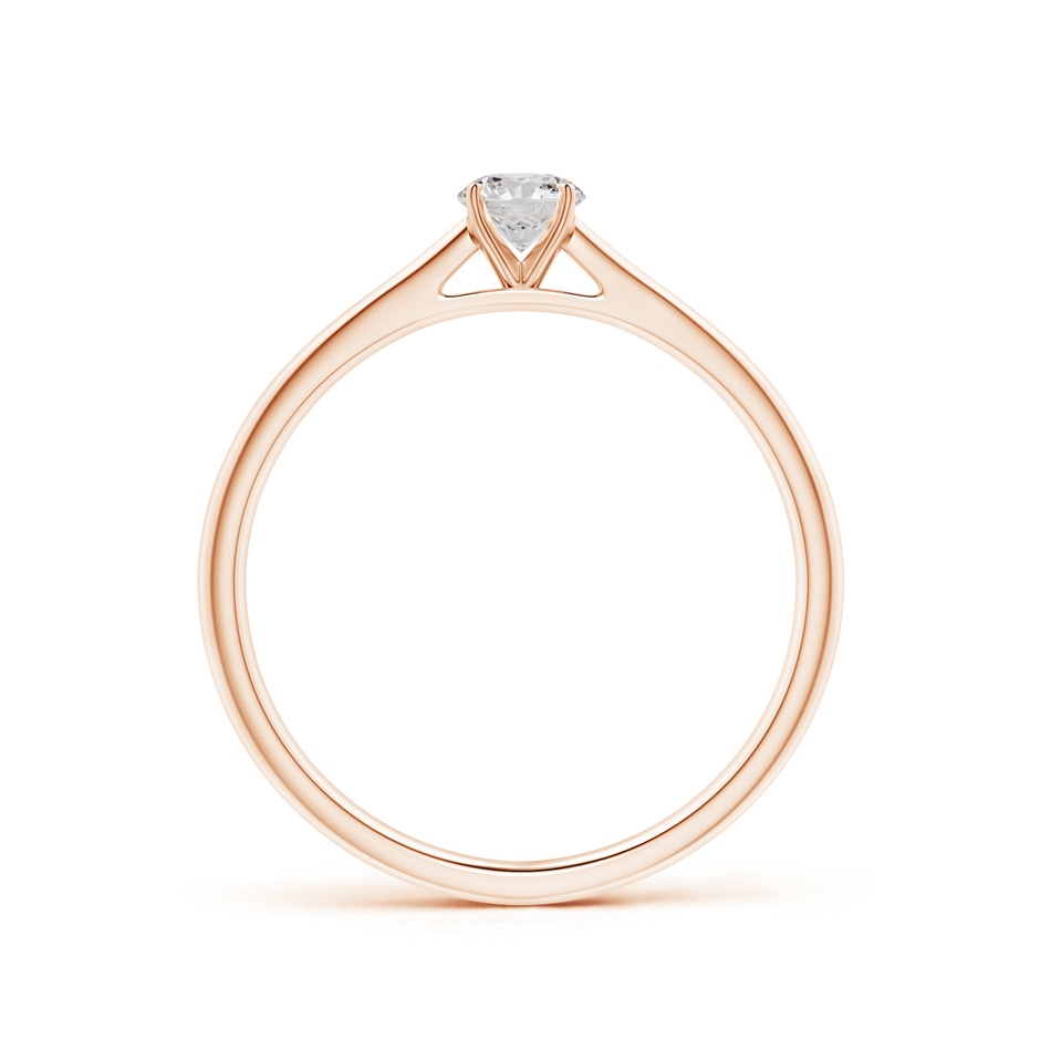 4.1mm IJI1I2 Round Diamond Tapered Cathedral Solitaire Engagement Ring in Rose Gold side-1