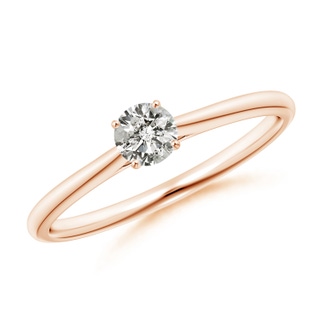 4.1mm KI3 Round Diamond Tapered Cathedral Solitaire Engagement Ring in 10K Rose Gold
