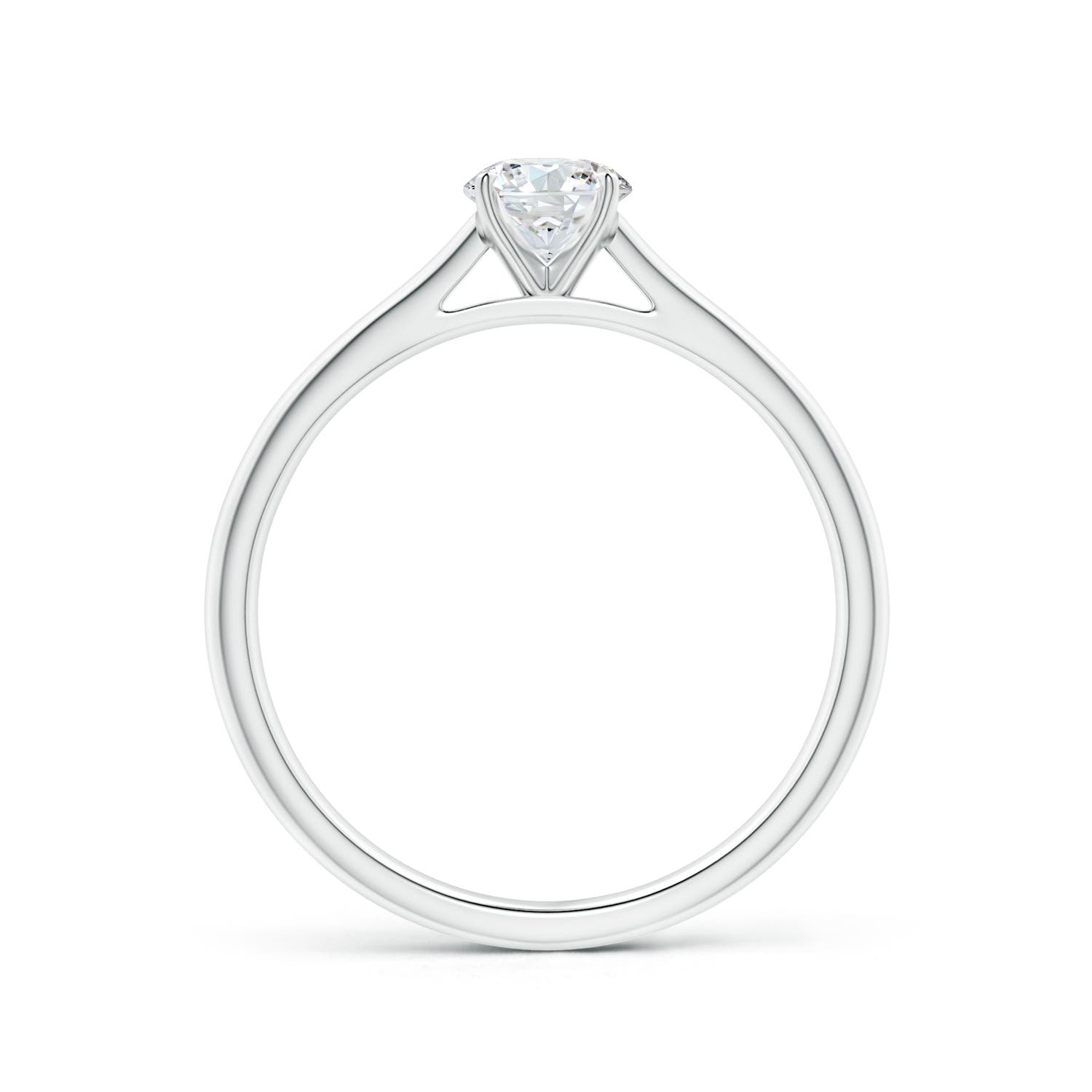 5.1mm GVS2 Round Diamond Tapered Cathedral Solitaire Engagement Ring in P950 Platinum - side 2