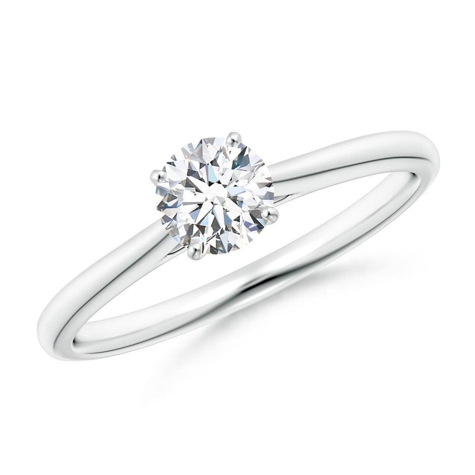 5.1mm GVS2 Round Diamond Tapered Cathedral Solitaire Engagement Ring in White Gold 
