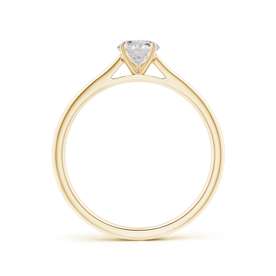 5.1mm IJI1I2 Round Diamond Tapered Cathedral Solitaire Engagement Ring in Yellow Gold side-1