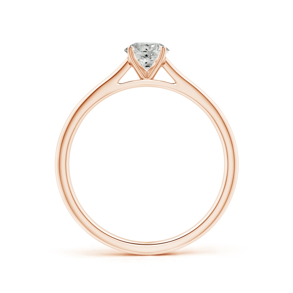 5.1mm KI3 Round Diamond Tapered Cathedral Solitaire Engagement Ring in Rose Gold side-1