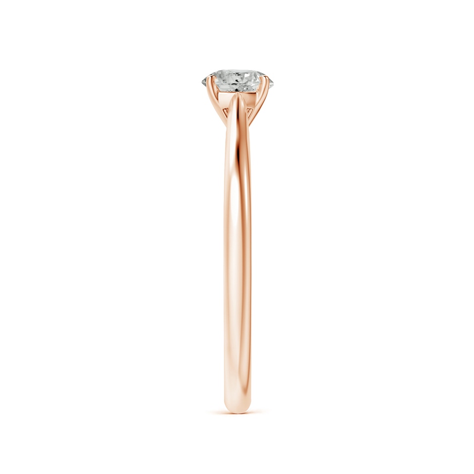 5.1mm KI3 Round Diamond Tapered Cathedral Solitaire Engagement Ring in Rose Gold side-2
