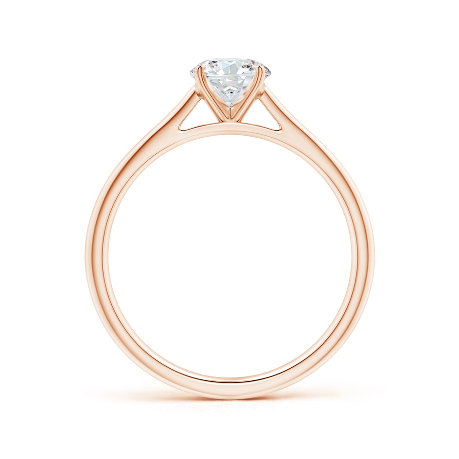 5.9mm GVS2 Round Diamond Tapered Cathedral Solitaire Engagement Ring in Rose Gold side-1