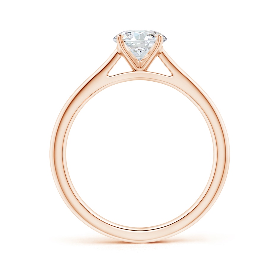 6.4mm GVS2 Round Diamond Tapered Cathedral Solitaire Engagement Ring in Rose Gold side-1