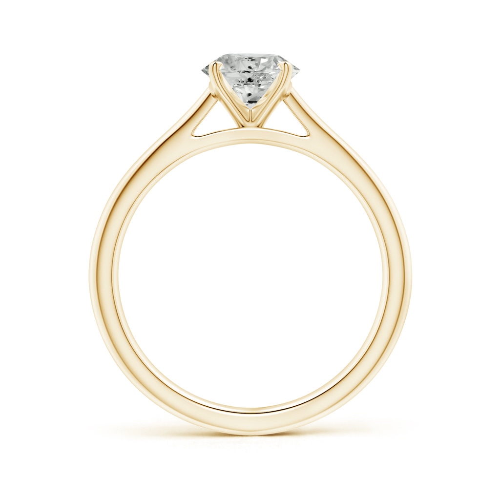 6.4mm KI3 Round Diamond Tapered Cathedral Solitaire Engagement Ring in Yellow Gold Side-1