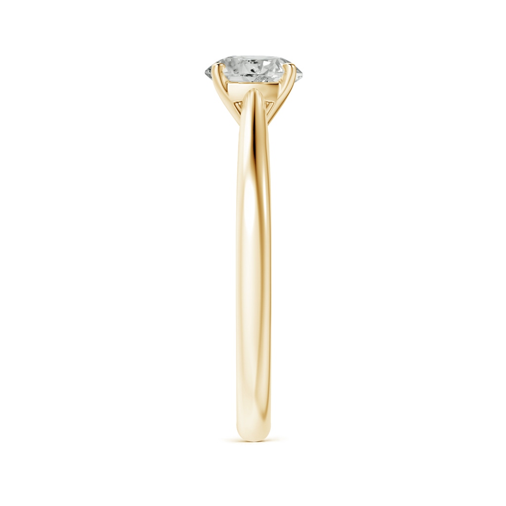 6.4mm KI3 Round Diamond Tapered Cathedral Solitaire Engagement Ring in Yellow Gold Side-2