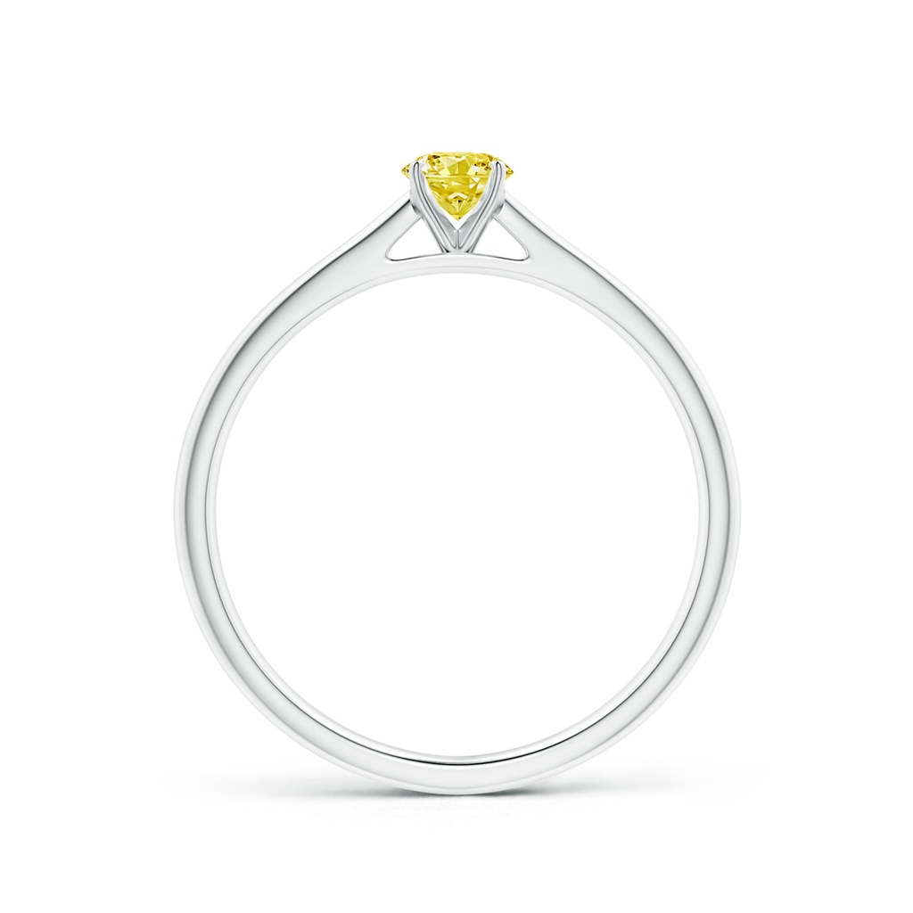 4.1mm AAAA Round Fancy Intense Yellow Diamond Tapered Cathedral Solitaire Engagement Ring in P950 Platinum - side 199