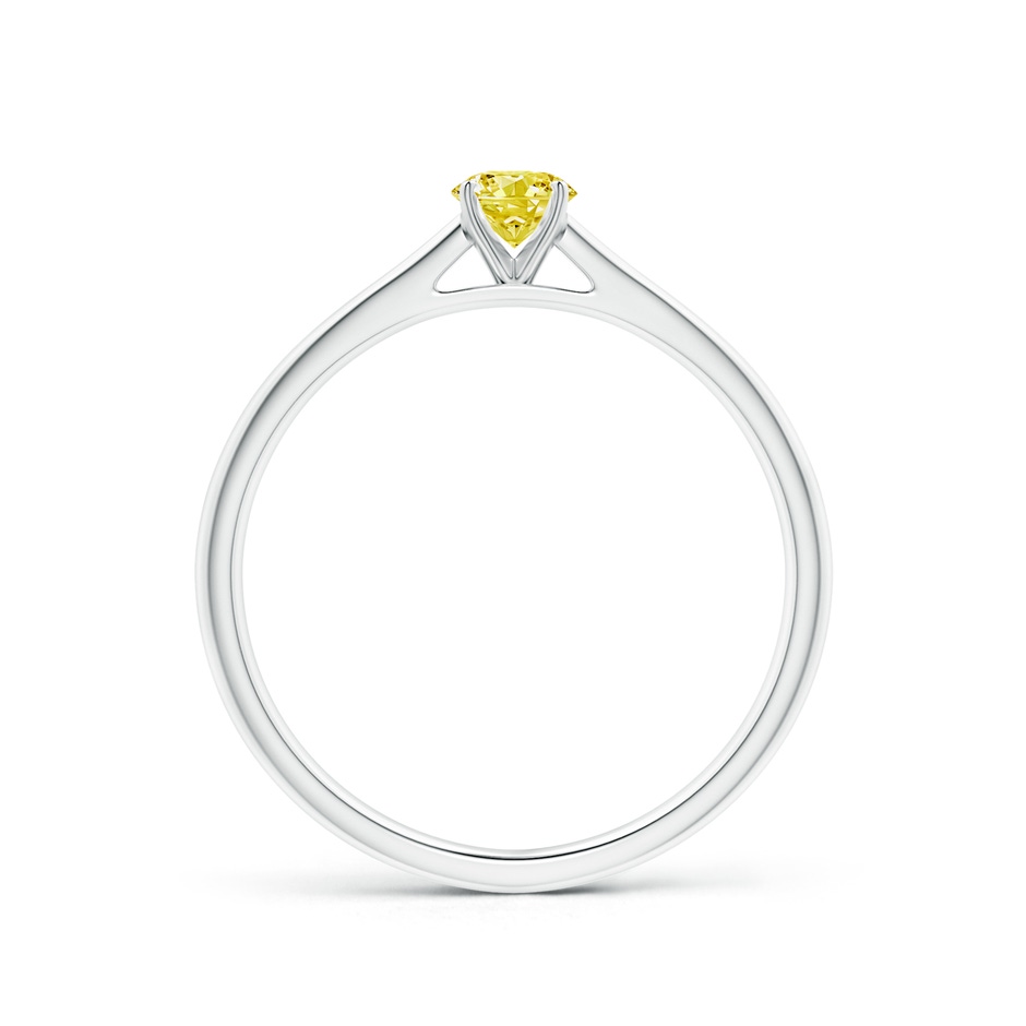 4.1mm AAAA Round Fancy Intense Yellow Diamond Tapered Cathedral Solitaire Engagement Ring in P950 Platinum side 199