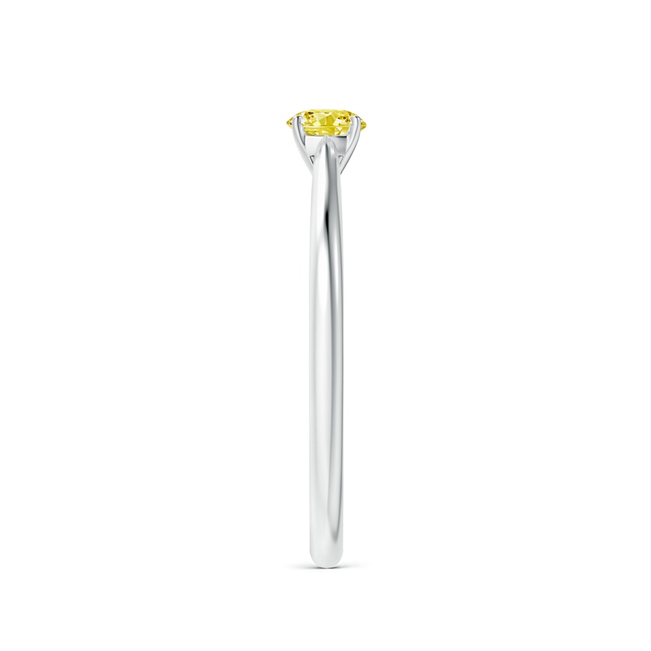 4.1mm AAAA Round Fancy Intense Yellow Diamond Tapered Cathedral Solitaire Engagement Ring in P950 Platinum side 299