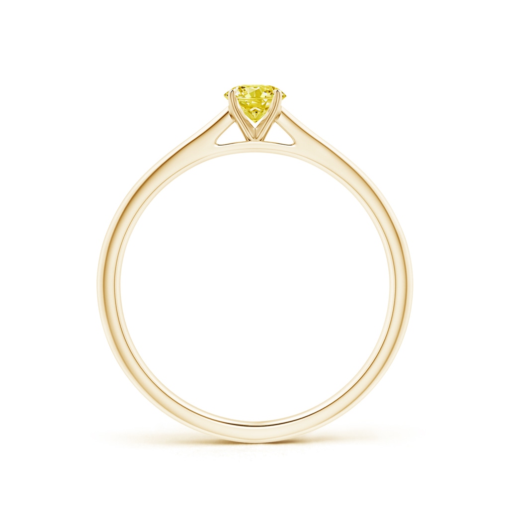 4.1mm AAAA Round Fancy Intense Yellow Diamond Tapered Cathedral Solitaire Engagement Ring in Yellow Gold - side 199