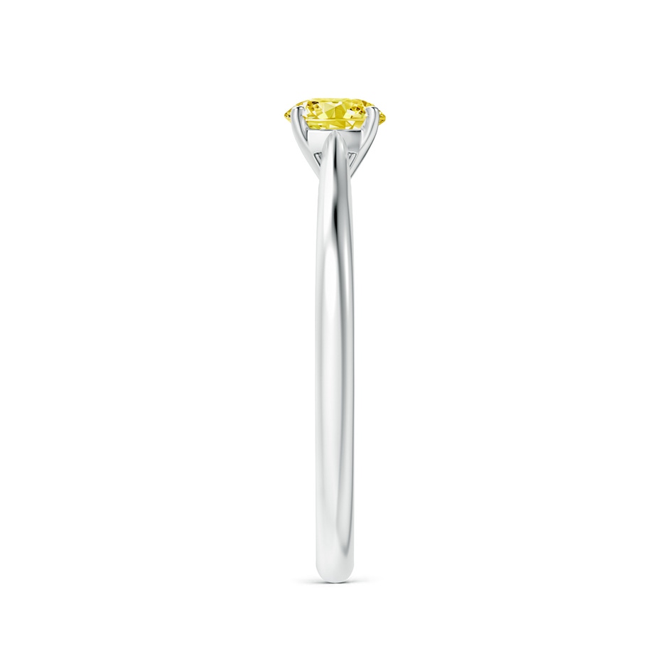5.1mm AAAA Round Fancy Intense Yellow Diamond Tapered Cathedral Solitaire Engagement Ring in White Gold side 299