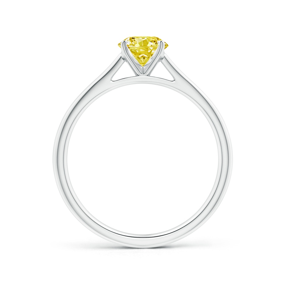 5.9mm AAAA Round Fancy Intense Yellow Diamond Tapered Cathedral Solitaire Engagement Ring in P950 Platinum side 199