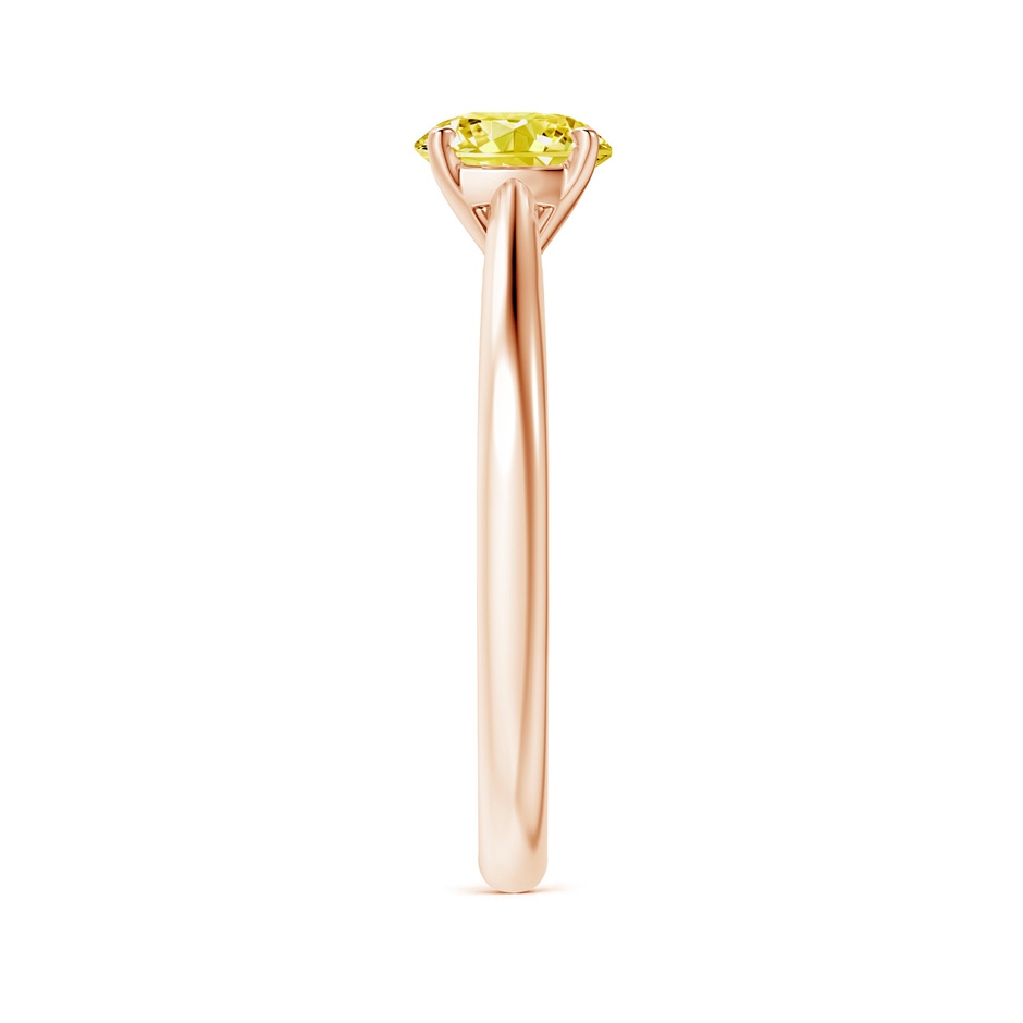 6.4mm AAAA Round Fancy Intense Yellow Diamond Tapered Cathedral Solitaire Engagement Ring in Rose Gold side 299
