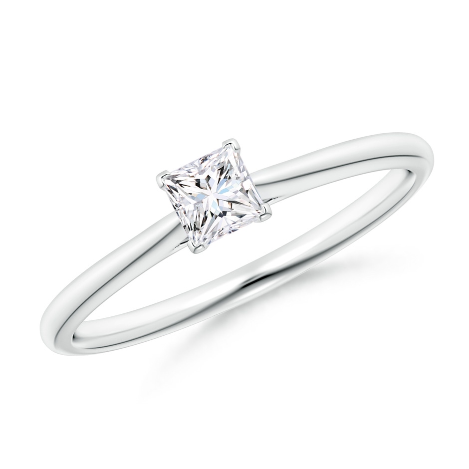 3.5mm GVS2 Princess-Cut Diamond Tapered Cathedral Engagement Ring in P950 Platinum 