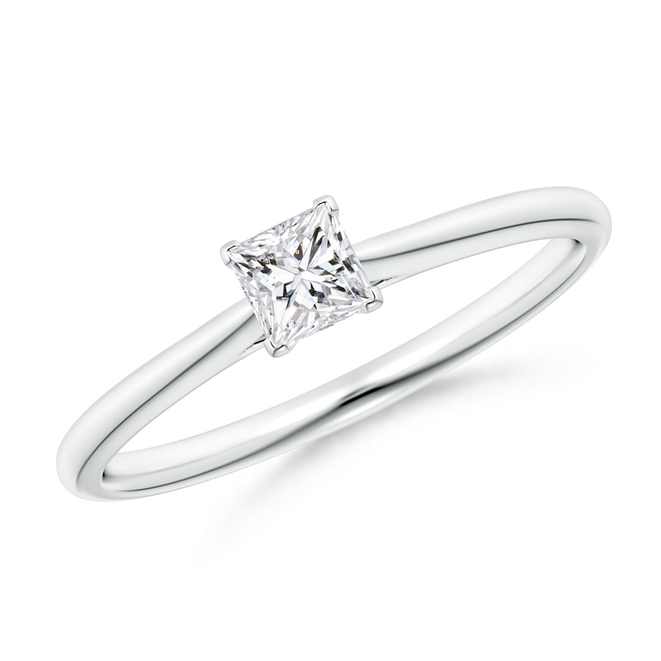 3.5mm HSI2 Princess-Cut Diamond Tapered Cathedral Engagement Ring in P950 Platinum 