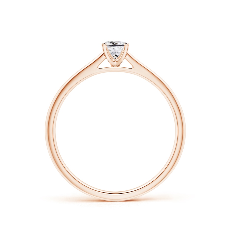 3.5mm HSI2 Princess-Cut Diamond Tapered Cathedral Engagement Ring in Rose Gold side-1