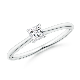 3.5mm HSI2 Princess-Cut Diamond Tapered Cathedral Engagement Ring in White Gold