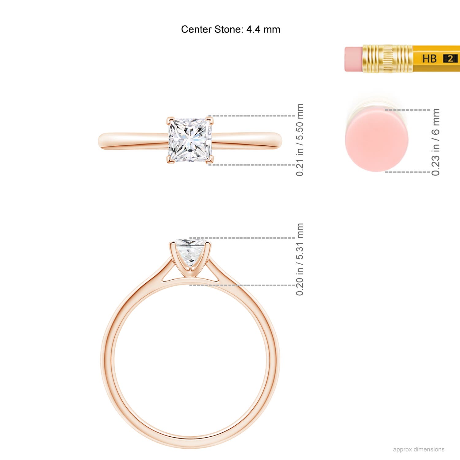 F-G, VS / 0.5 CT / 14 KT Rose Gold