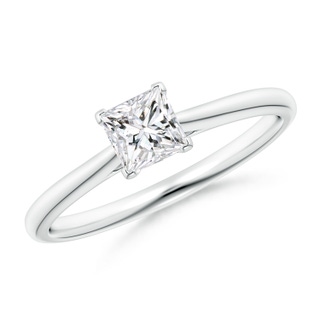 4.4mm HSI2 Princess-Cut Diamond Tapered Cathedral Engagement Ring in White Gold