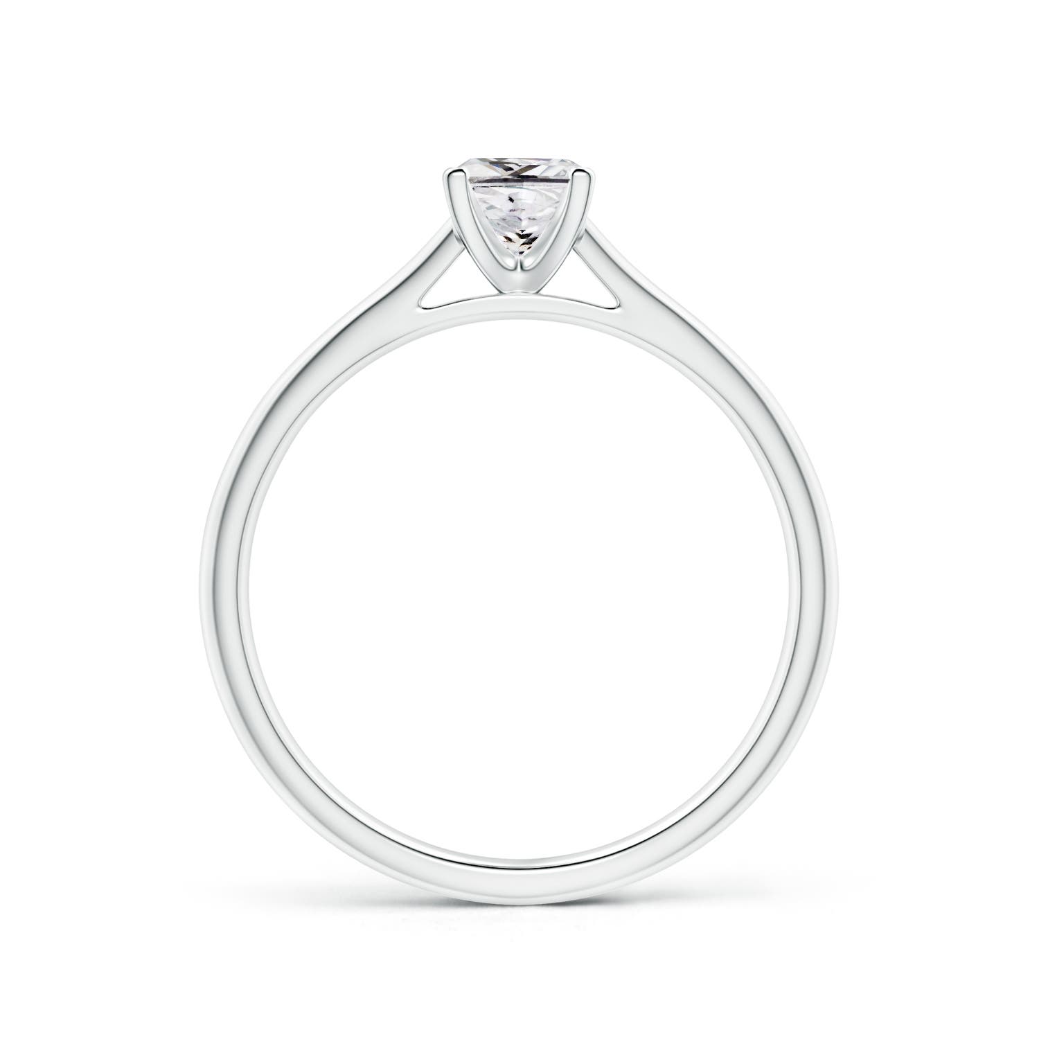 4.4mm HSI2 Princess-Cut Diamond Tapered Cathedral Engagement Ring in White Gold