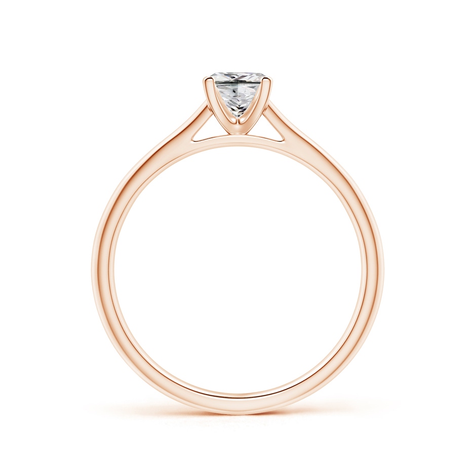 4.4mm IJI1I2 Princess-Cut Diamond Tapered Cathedral Engagement Ring in Rose Gold side-1