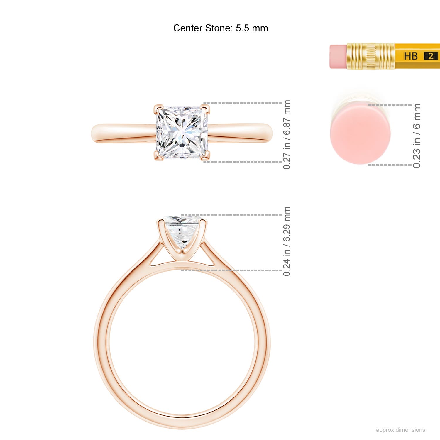 F-G, VS / 1.05 CT / 14 KT Rose Gold