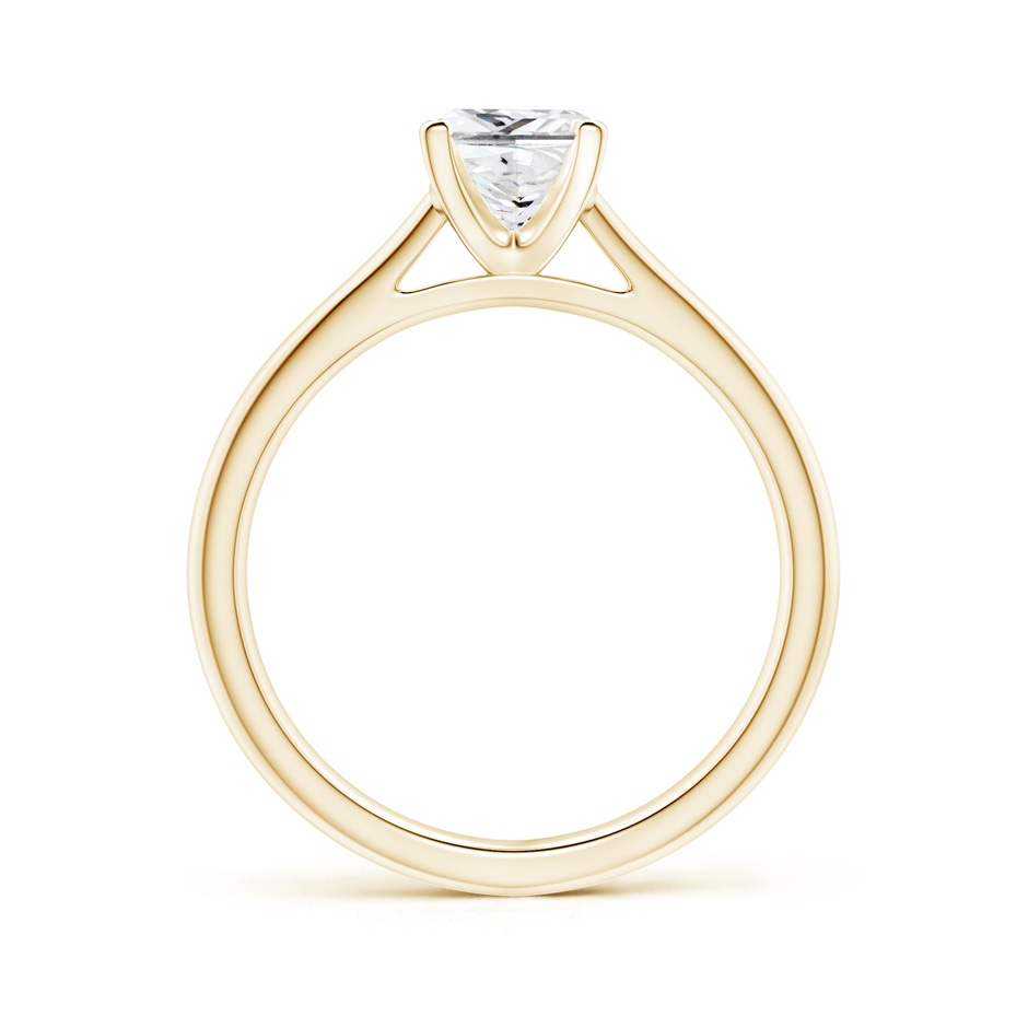 5.5mm GVS2 Princess-Cut Diamond Tapered Cathedral Engagement Ring in Yellow Gold side-1