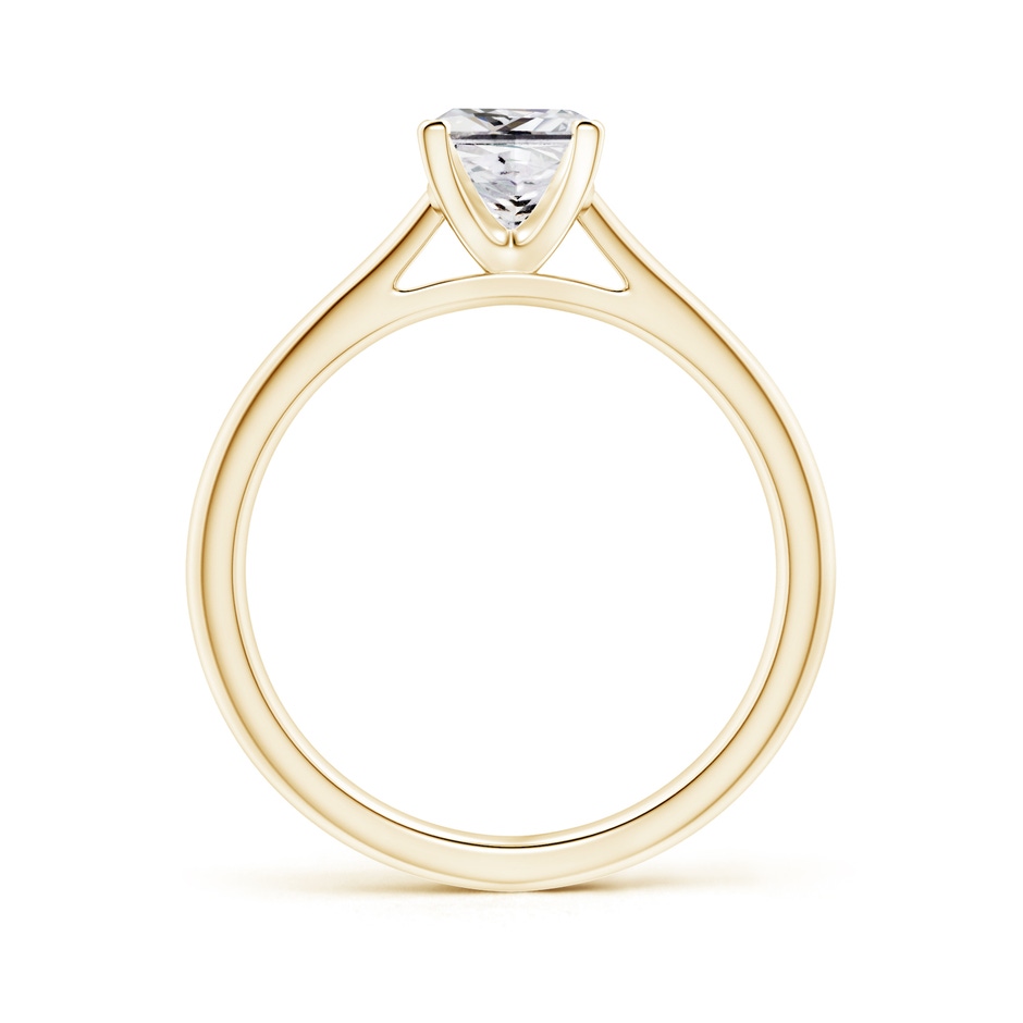 5.5mm HSI2 Princess-Cut Diamond Tapered Cathedral Engagement Ring in Yellow Gold side-1