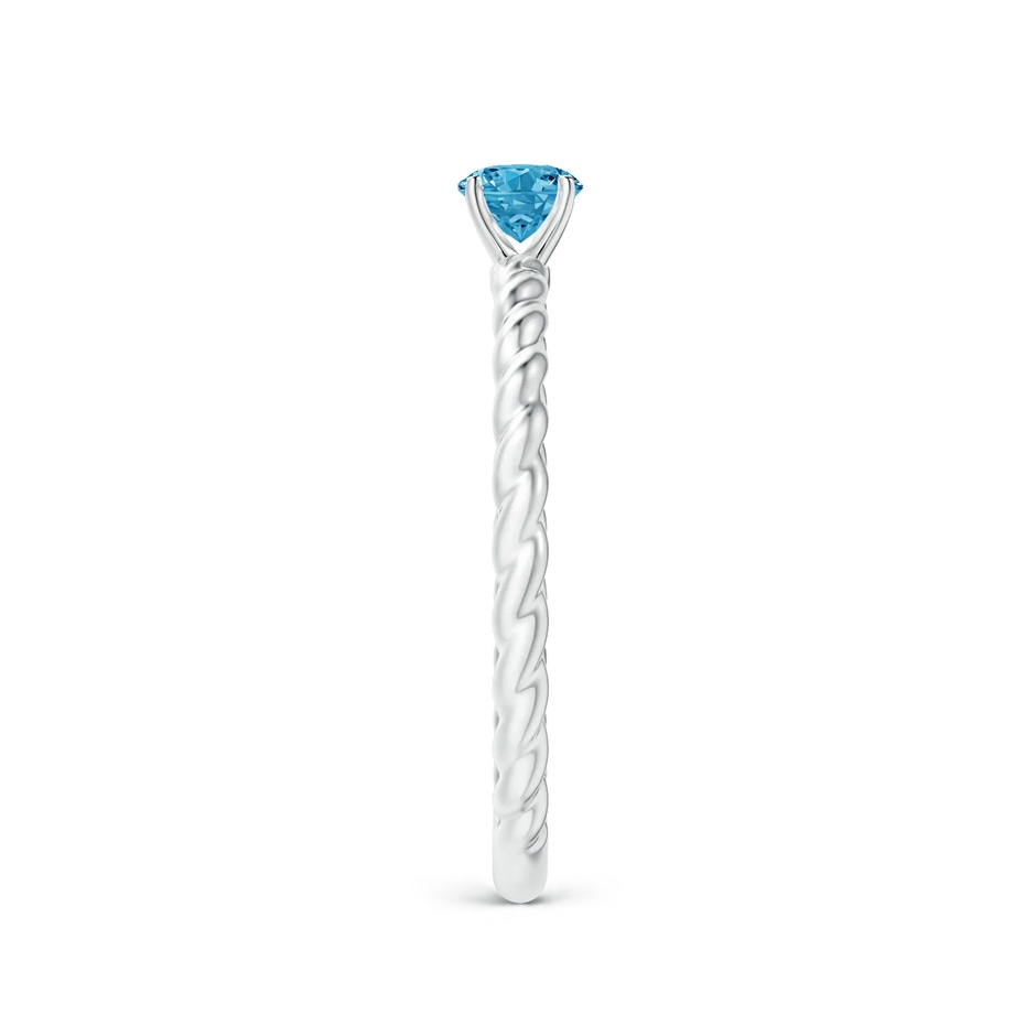 4.1mm AAAA Twisted Shank Round Fancy Intense Blue Diamond Solitaire Engagement Ring in P950 Platinum side 299